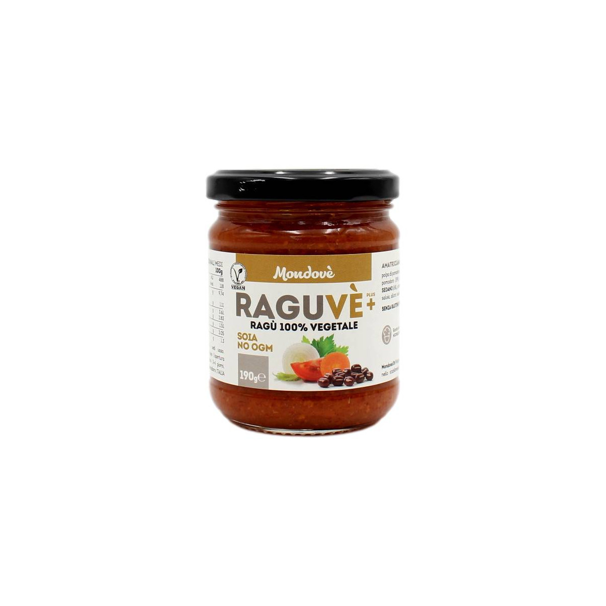 MONDOVE' RAGUVE'+ RAGU' 100% VEGETALE SOIA NO OGM 190 GR