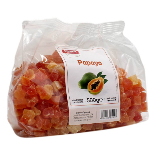 DELIKAT PAPAYA DISIDRATATA ZUCCHERATA A CUBETTI 500 GR