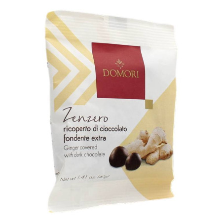 DOMORI DRAGEES ZENZERO RICOPERTO DI CIOCCOLATO FONDENTE EXTRA 40 GR