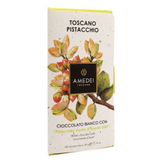 AMEDEI TOSCANO PISTACCHIO TAVOLETTA DI CIOCCOLATO BIANCO CON PISTACCHIO VERDE DI BRONTE D.O.P. 50 GR