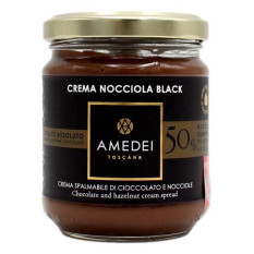AMEDEI CREMA NOCCIOLA BLACK SPALMABILE DI CIOCCOLATO CON IL 50% DI NOCCIOLE PIEMONTE I.G.P. 200 GR