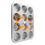 DECORA TEGLIA IN ACCIAIO ANTIADERENTE PER MUFFIN 12 CAVITA' 1 PZ