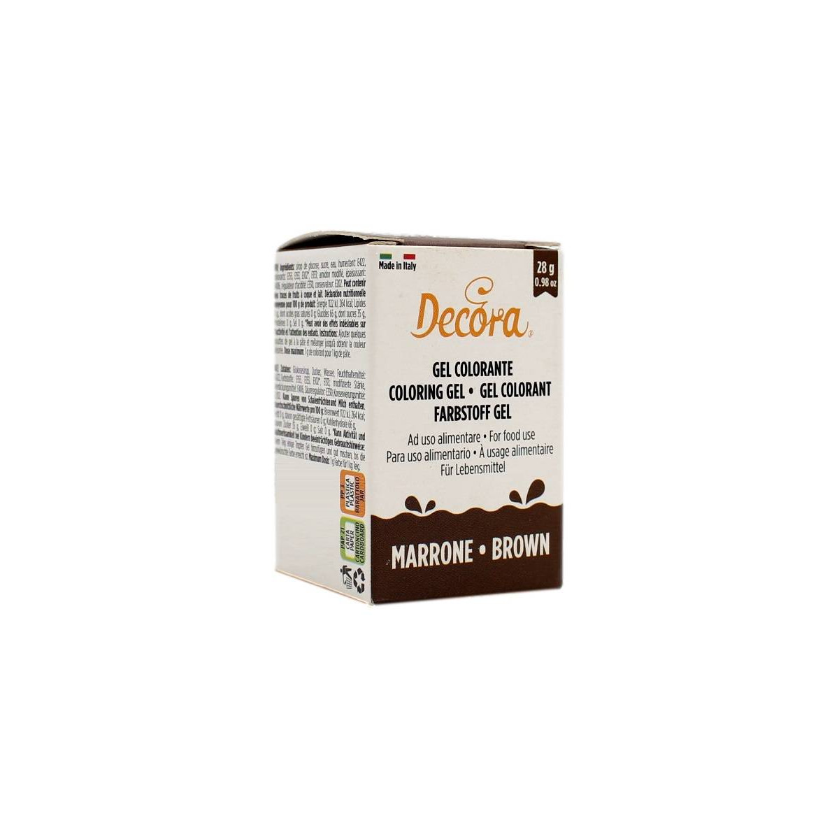 DECORA GEL COLORANTE AD USO ALIMENTARE MARRONE 28 GR