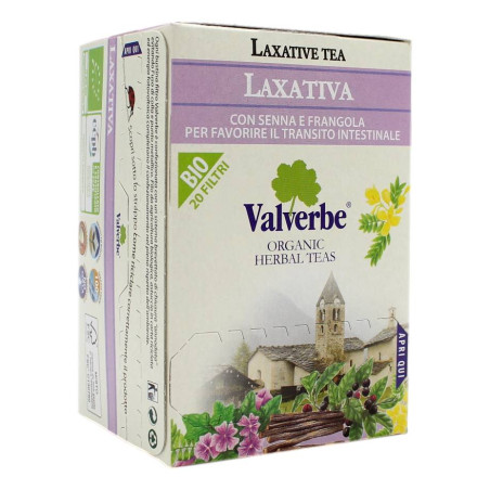 VALVERBE LAXATIVA INTEGRATORE ALIMENTARE ERBORISTICO CON SENNA E FRAGOLA PER FAVORIRE IL TRANSITO INTESTINALE 20 FILTRI 30 GR