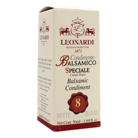 LEONARDI 1871 CONDIMENTO BALSAMICO SPECIALE CAMPI MACRI BOTTE 8 TRAVASI 50 ML