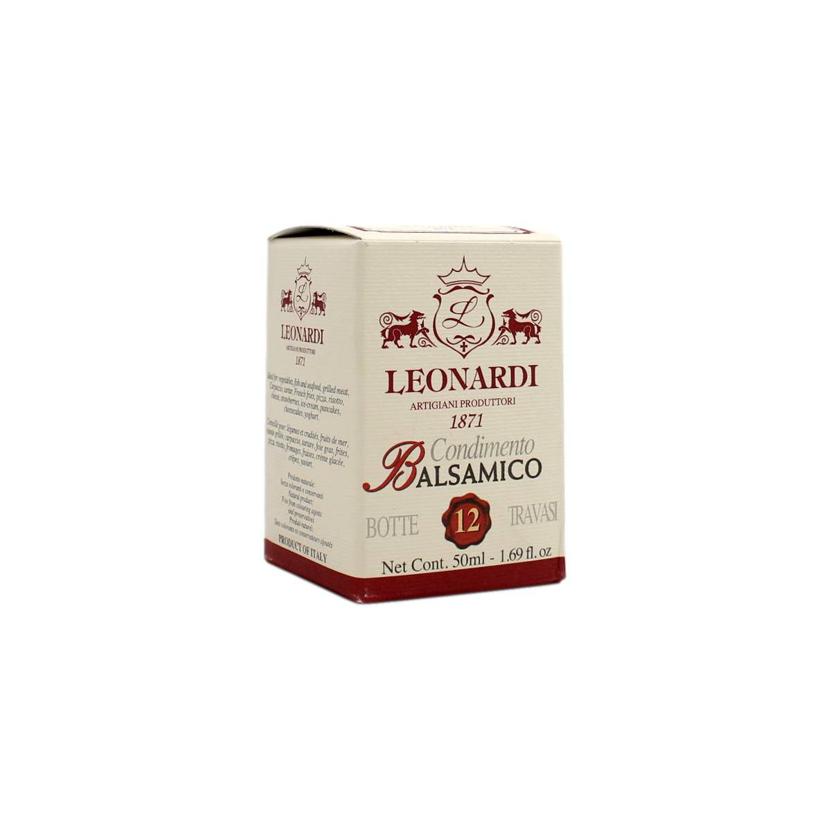 LEONARDI 1871 CONDIMENTO BALSAMICO BOTTE 12 TRAVASI 50 ML