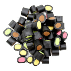 ROSSINI'S TRONCHETTI DI LIQUIRIZIA FARCITI CON FRUTTA E CACAO 100 GR