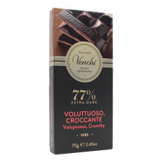 VENCHI TAVOLETTA EXTRA FONDENTE 77% VOLUTTUOSO E CROCCANTE CON NIBS 70 GR