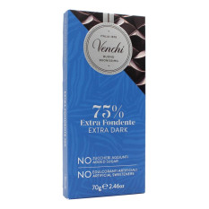 VENCHI TAVOLETTA EXTRA FONDENTE 75% NO ZUCCHERI AGGIUNTI 70 GR