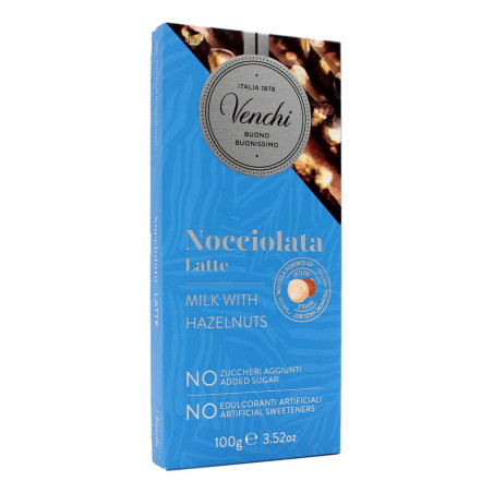 VENCHI TAVOLETTA NOCCIOLATA LATTE NO ZUCCHERI AGGIUNTI 100 GR
