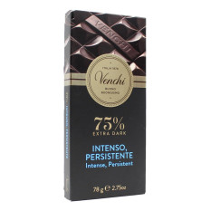 VENCHI TAVOLETTA EXTRA FONDENTE 75% INTENSO E PERSISTENTE 78 GR