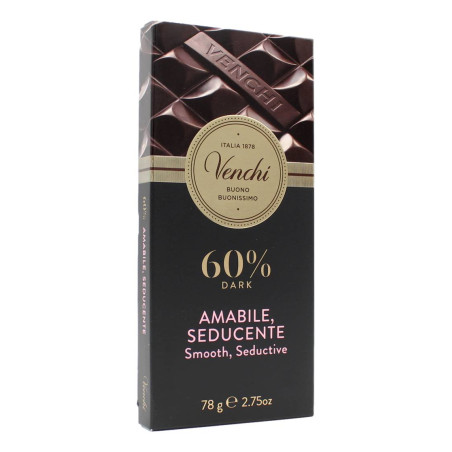 VENCHI TAVOLETTA FONDENTE 60% AMABILE E SEDUCENTE 78 GR