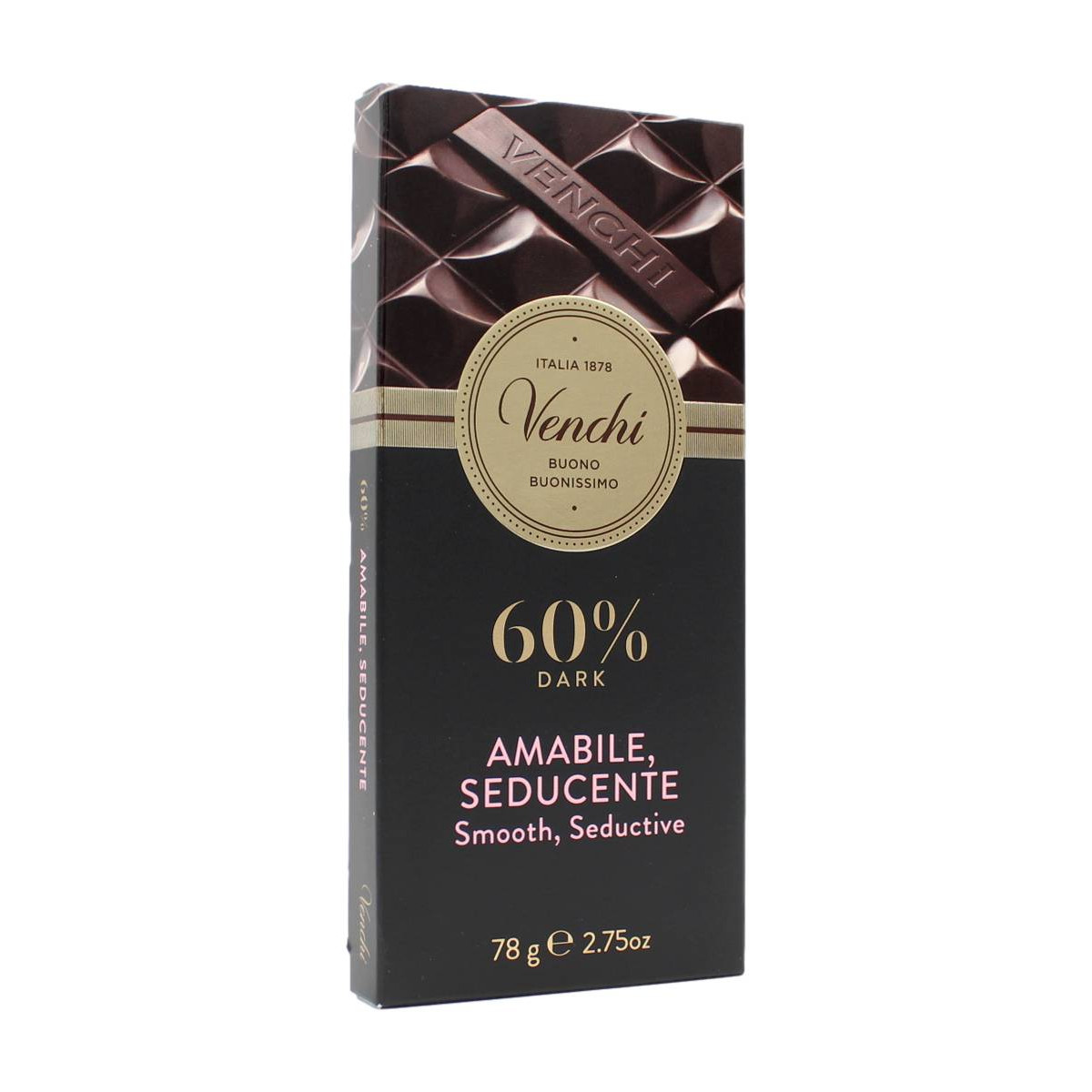 VENCHI TAVOLETTA FONDENTE 60% AMABILE E SEDUCENTE 78 GR