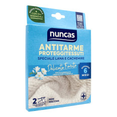 NUNCAS ANTITARME PROTEGGI TESSUTI SPECIALE LANA E CACHEMIRE DELICATO FIORITO 2 CIALDE