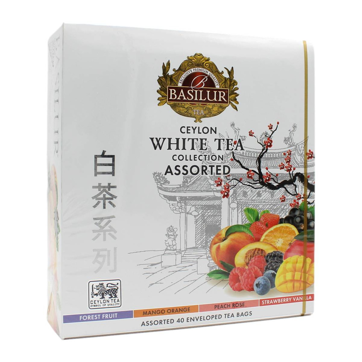 BASILUR CEYLON WHITE TEA COLLEZIONE CON GUSTI ASSORTITI 40 FILTRI 60 GR