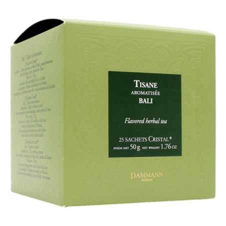 DAMMANN FRERES TISANE AROMATISEE BALI FLAVORED HERBAL TEA 25 SACHETS CRISTAL 50 GR