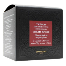 DAMMANN FRERES THE' NOIR AROMATISE' SAVEURS 4 FRUITS ROUGES 25 SACHETS CRISTAL 50 GR