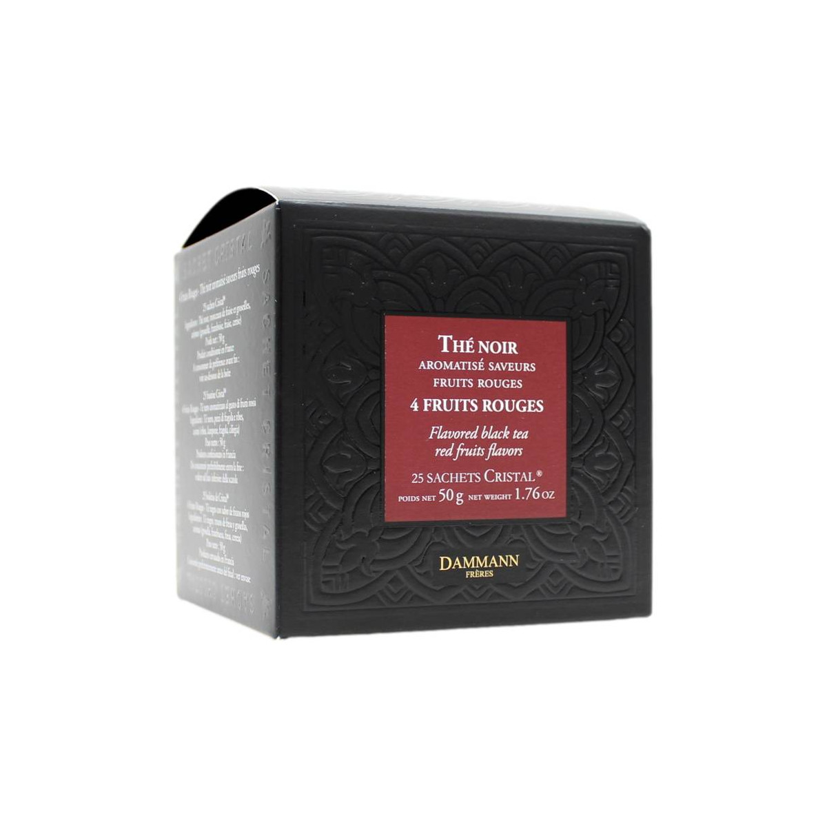 DAMMANN FRERES THE' NOIR AROMATISE' SAVEURS 4 FRUITS ROUGES 25 SACHETS CRISTAL 50 GR