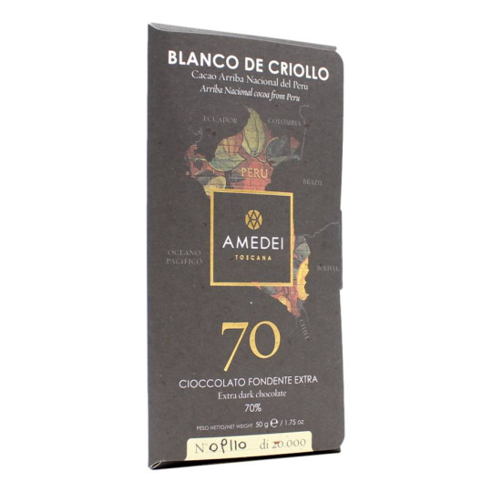 AMEDEI BLANCO DE CRIOLLO TAVOLETTA FONDENTE EXTRA 70% 50 GR