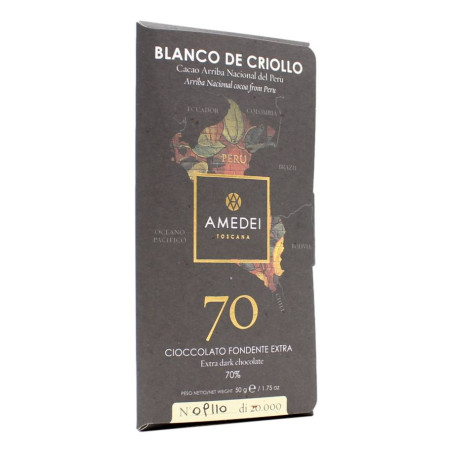 AMEDEI BLANCO DE CRIOLLO TAVOLETTA FONDENTE EXTRA 70% 50 GR