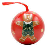 LEONE PALLINA DI NATALE IN METALLO CON PASTIGLIE MISTE DISSETANTI FANTASIE ASSORTITE 27 GR