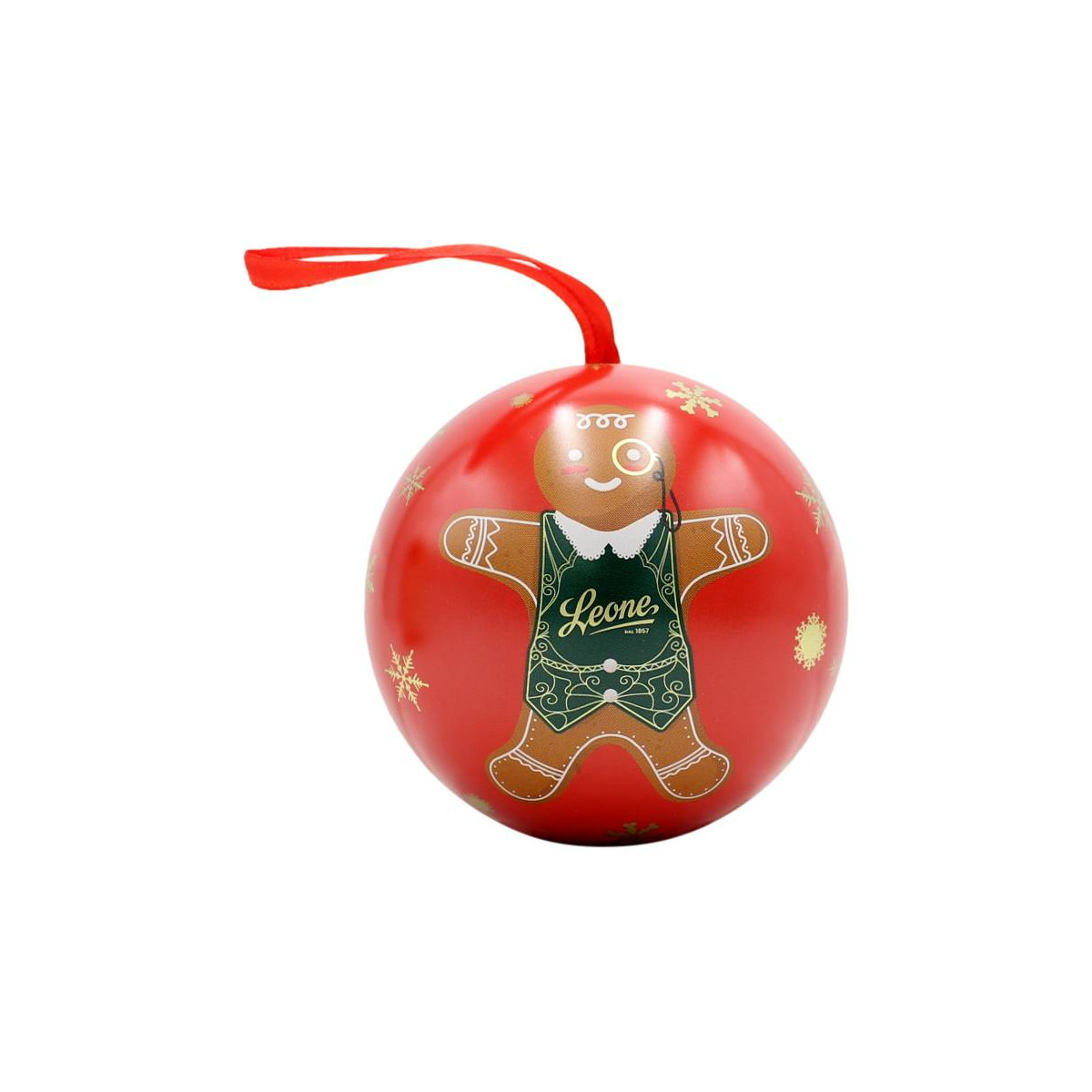 LEONE PALLINA DI NATALE IN METALLO CON PASTIGLIE MISTE DISSETANTI FANTASIE ASSORTITE 27 GR
