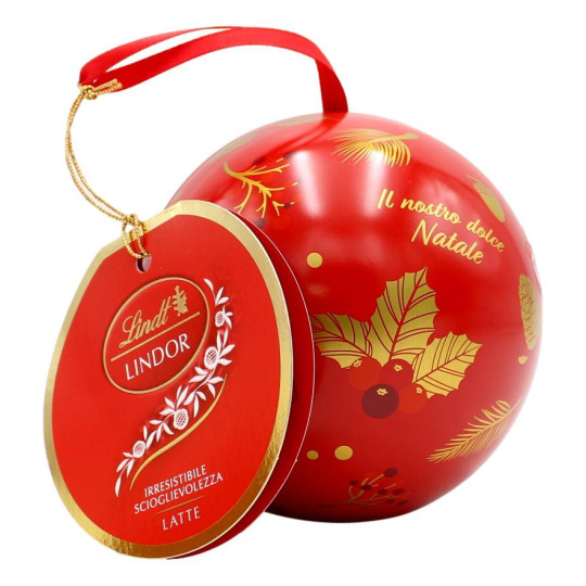 LINDT PALLA DI METALLO CON LINDOR AL LATTE E FUNE 88 GR