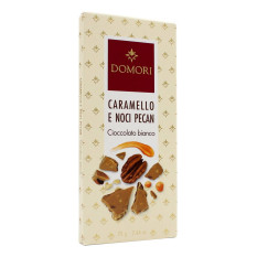 DOMORI TAVOLETTA DI CIOCCOLATO BIANCO CON CARAMELLO E NOCI PECAN 75 GR
