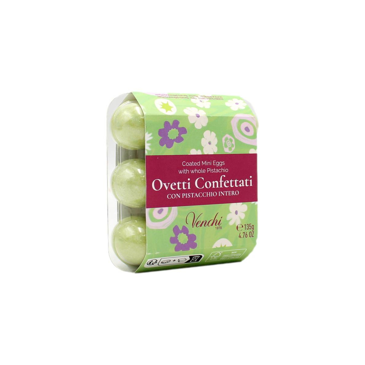 VENCHI PORTACOVETTI CON OVETTI CONFETTATI CON PISTACCHIO INTERO 135 GR