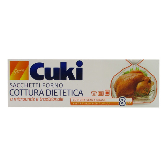 CUKI SACCHETTI FORNO COTTURA DIETETICA SENZA GRASSI 25X38 CM 8 PZ