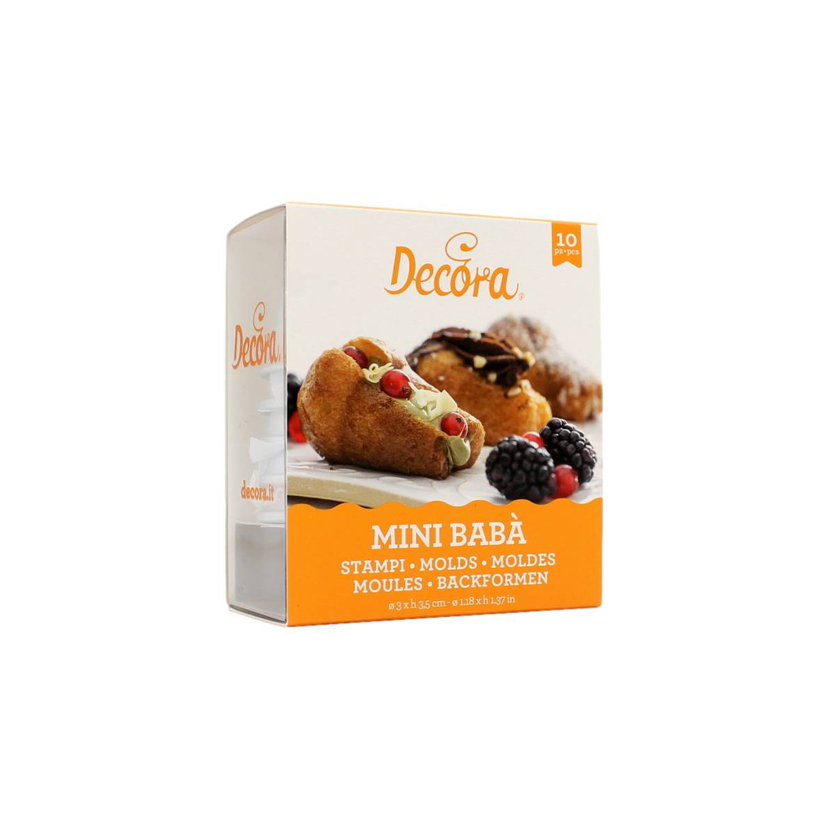 DECORA STAMPI PER MINI BABA' 3X3.5 CM 10 PZ