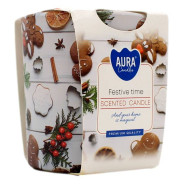 AURA CANDLES CANDELA PROFUMATA FESTIVE TIME 22 ORE 100 GR
