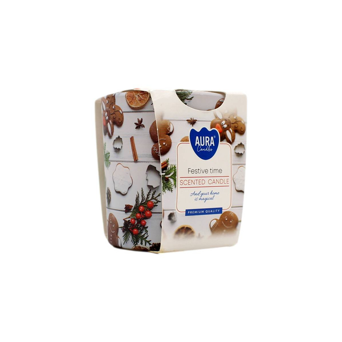 AURA CANDLES CANDELA PROFUMATA FESTIVE TIME 22 ORE 100 GR