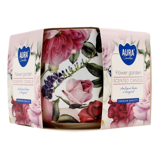 AURA CANDLES CANDELA PROFUMATA GIARDINO FLOREALE 20 ORE 100 GR