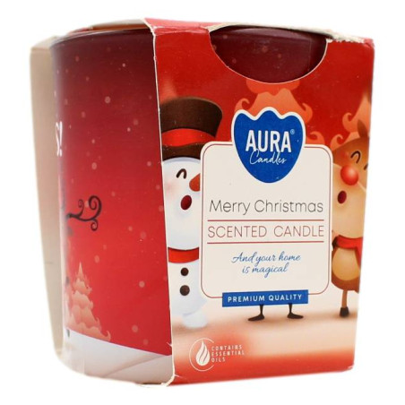 AURA CANDLES CANDELA PROFUMATA BUON NATALE 22 ORE 100 GR