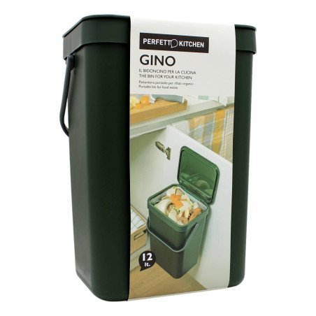 PERFETTO KITCHEN GINO IL BIDONCINO PER LA CUCINA 12 LT COLORE VERDE BOSCO 1 PZ
