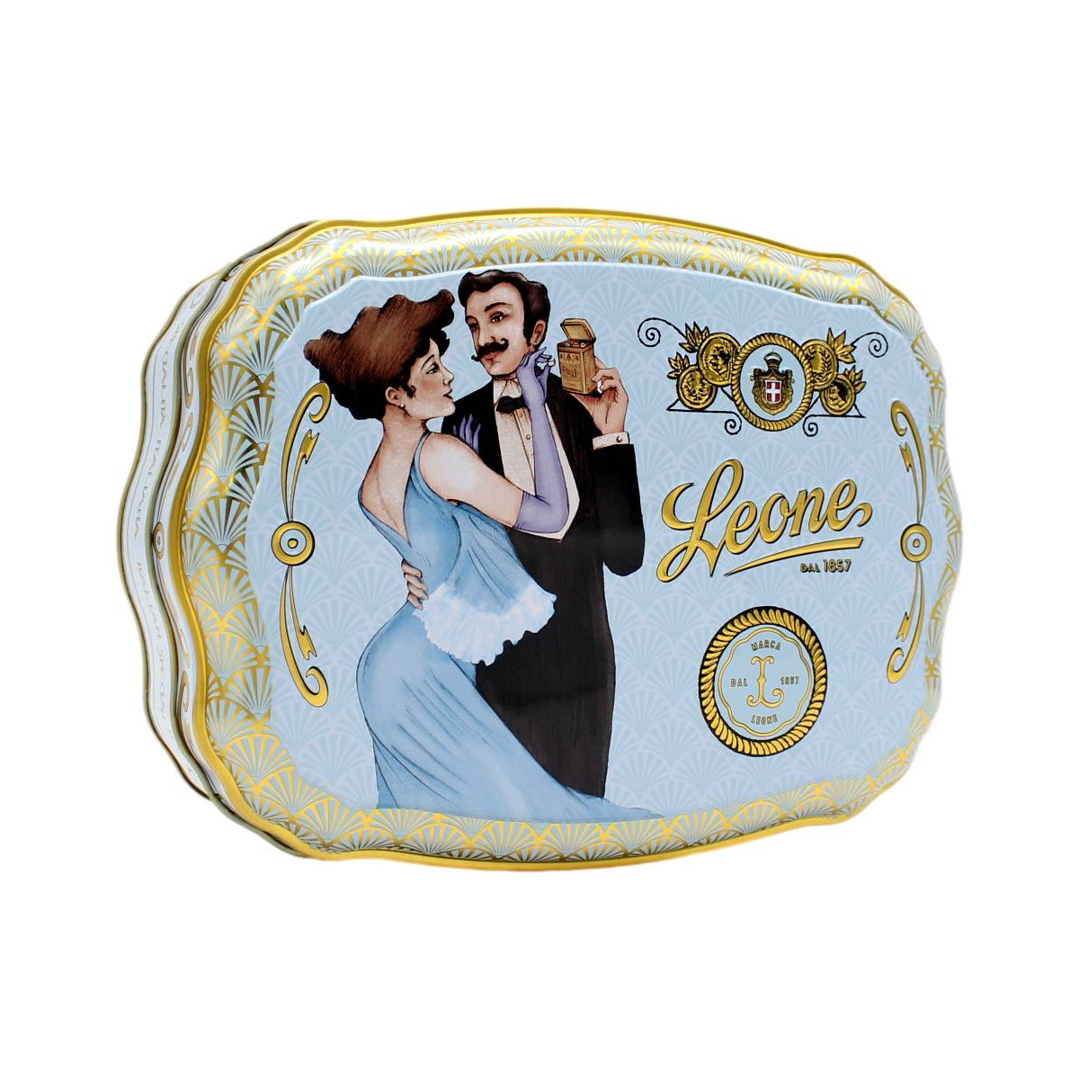LEONE COFANETTO "LIBERTY" AZZURRO CON GELATINE DI FRUTTA 200 GR