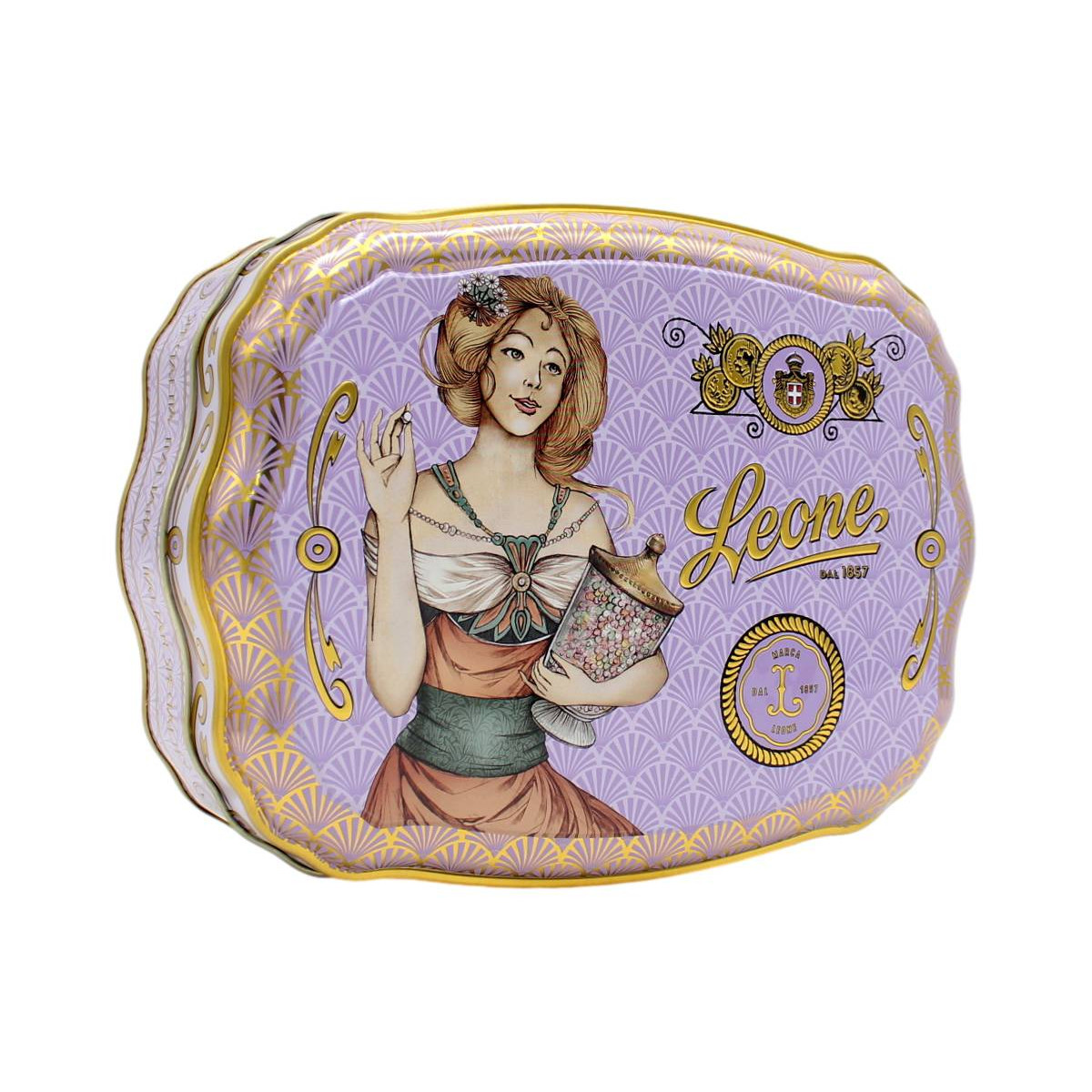 LEONE COFANETTO "LIBERTY" VIOLA CON GELATINE DI FRUTTA 200 GR