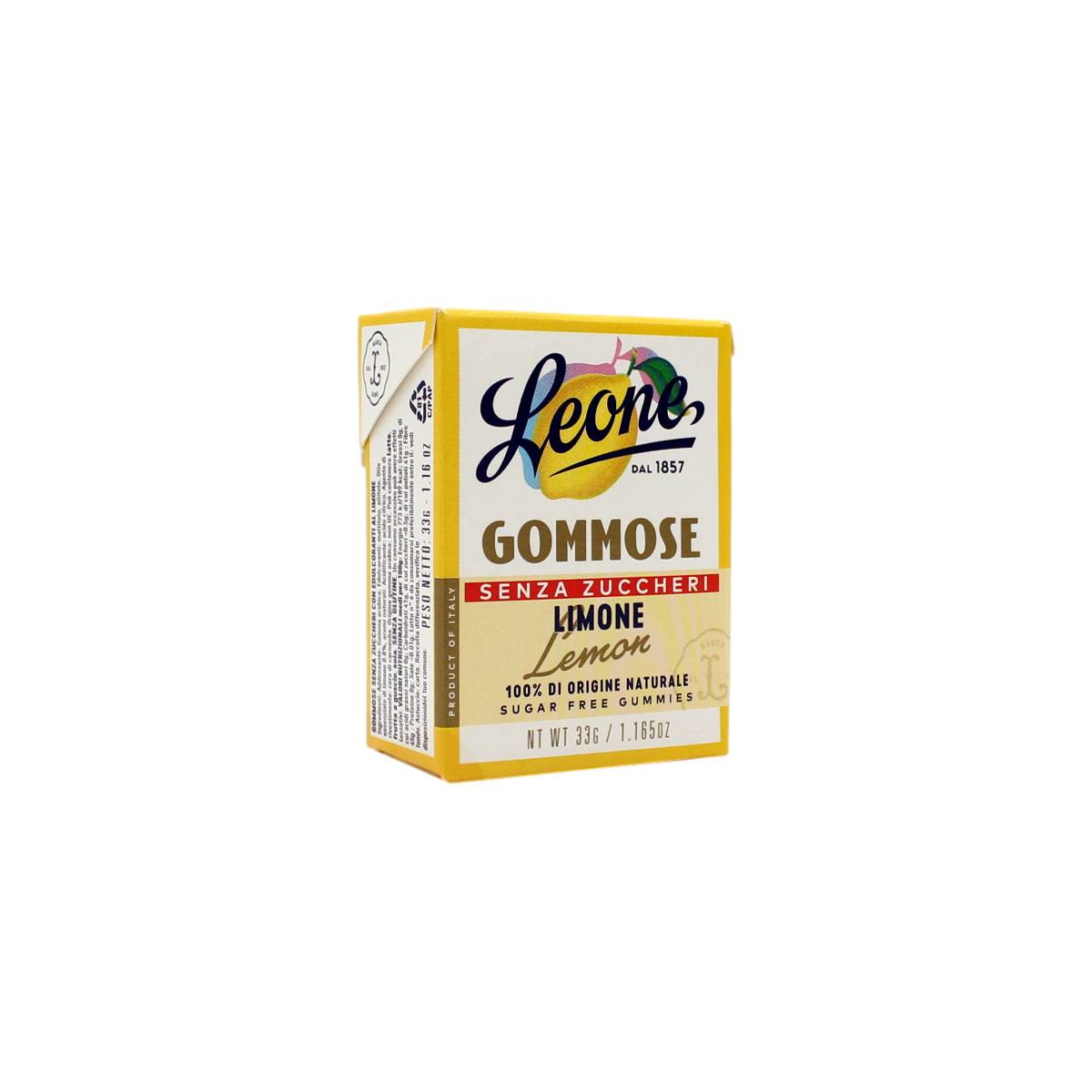 LEONE CARAMELLE GOMMOSE SENZA ZUCCHERI AL LIMONE 33 GR