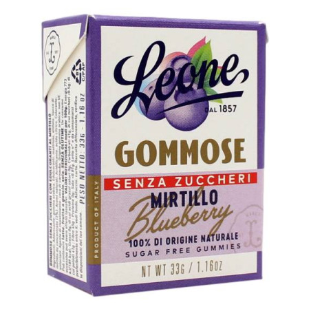 LEONE CARAMELLE GOMMOSE SENZA ZUCCHERI AL MIRTILLO 33 GR