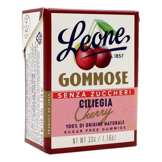 LEONE CARAMELLE GOMMOSE SENZA ZUCCHERI ALLA CILIEGIA 33 GR