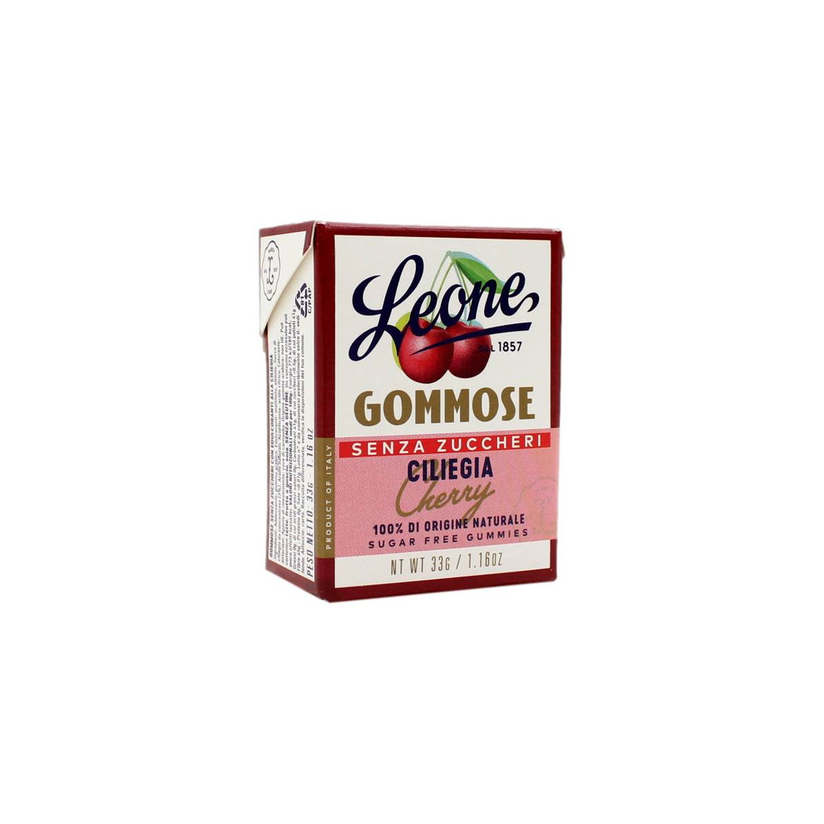 LEONE CARAMELLE GOMMOSE SENZA ZUCCHERI ALLA CILIEGIA 33 GR