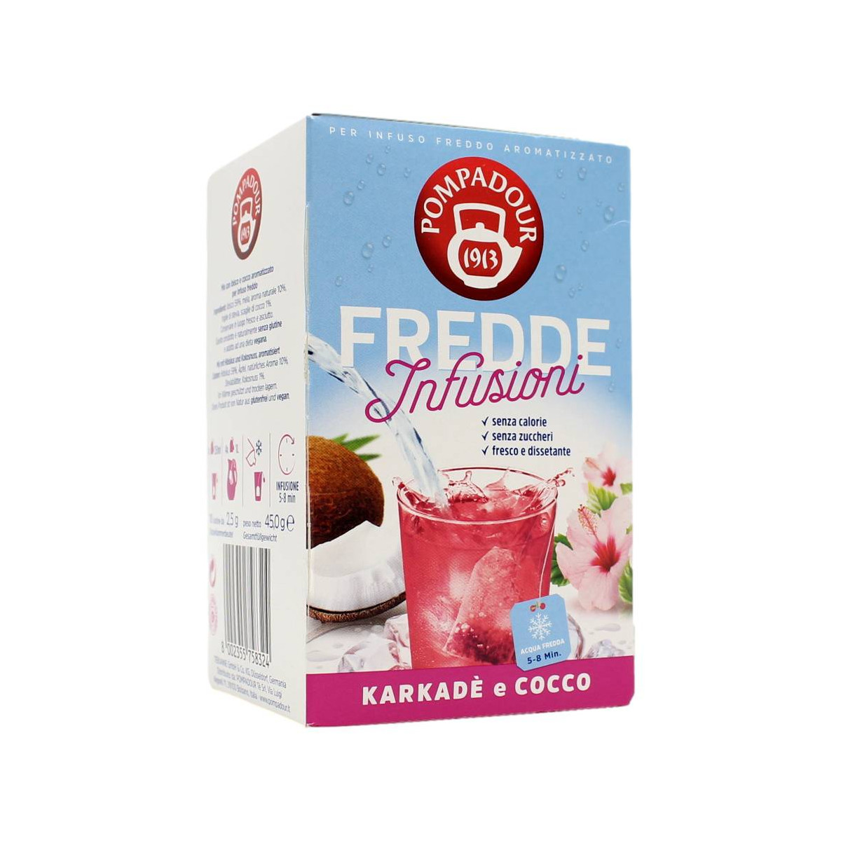 POMPADOUR FREDDE INFUSIONI KARKADE' E COCCO 18 BUSTINE 45 GR