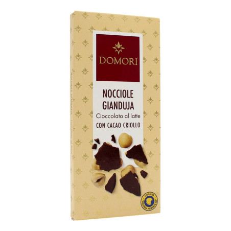 DOMORI TAVOLETTA AL LATTE "NOCCIOLE GIANDUIA" CON CACAO CRIOLLO 75 GR