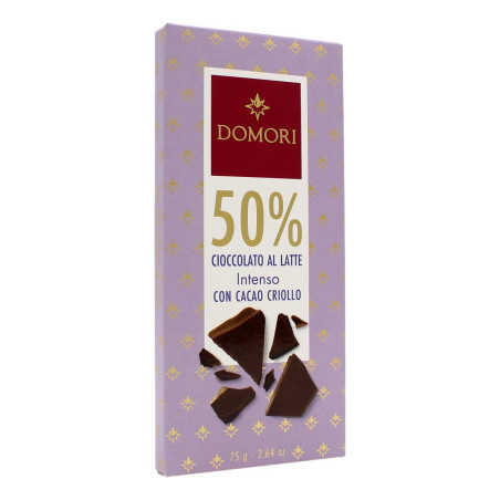 DOMORI TAVOLETTA AL LATTE 50% CON CACAO CRIOLLO 75 GR