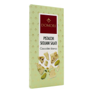 DOMORI TAVOLETTA BIANCA CON PISTACCHI SICILIANI SALATI 75 GR