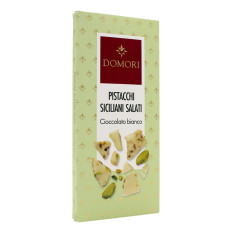 DOMORI TAVOLETTA BIANCA CON PISTACCHI SICILIANI SALATI 75 GR