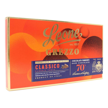 LEONE BLOCCO GREZZO DI CIOCCOLATO FONDENTE 70% 750 GR