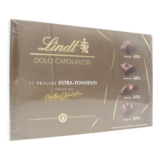 LINDT SCATOLA DOLCI CAPOLAVORI CON PRALINE EXTRA-FONDENTI 168 GR