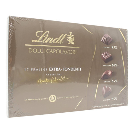 LINDT SCATOLA DOLCI CAPOLAVORI CON PRALINE EXTRA-FONDENTI 168 GR